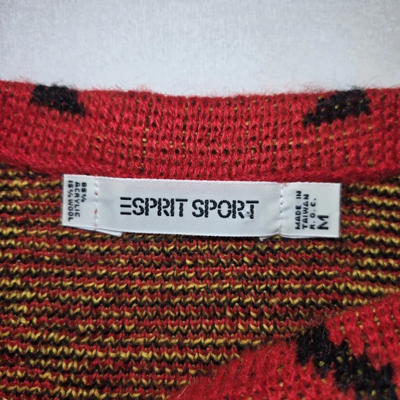Rare Vtg Esprit Sport Sweater Women's Medium Oversized Geometric Southwestern - Picture 9 of 12
